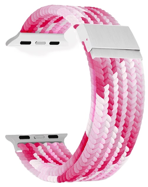 

Ремешок на руку Lyambda DSN-18-40-PK плетеный нейлоновый для Apple Watch 38/40/41 mm pink/white, DSN-18-40-PK