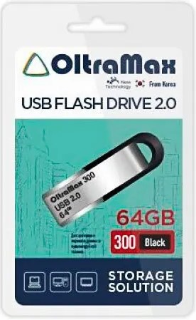 

Накопитель USB 2.0 64GB OltraMax OM-64GB-300-Black 300 чёрный, OM-64GB-300-Black
