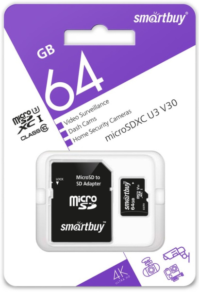 фото Карта памяти MicroSDXC 64GB SmartBuy SB64GBSDCCTV в Самаре