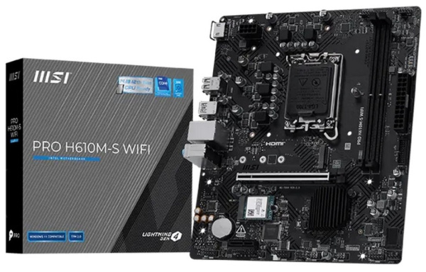 фото Материнская плата MSI PRO H610M-S WIFI, LGA1700, Intel H610, mATX в Уфе