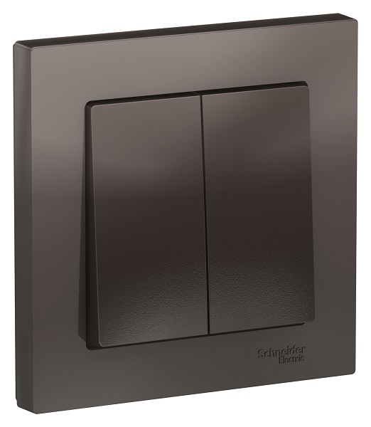 

Выключатель Schneider Electric ATN000652 AtlasDesign, 2-клавишный, сх.5, 10АХ, в сборе, мокко, ATN000652