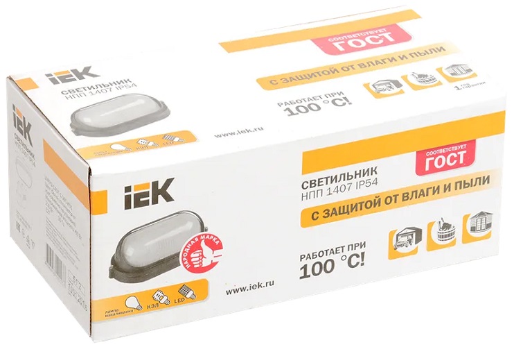 

Светильник IEK LNPP0-1407-1-060-K01 НПП 1407 60Вт E27 IP54 белый овал ресничка, LNPP0-1407-1-060-K01