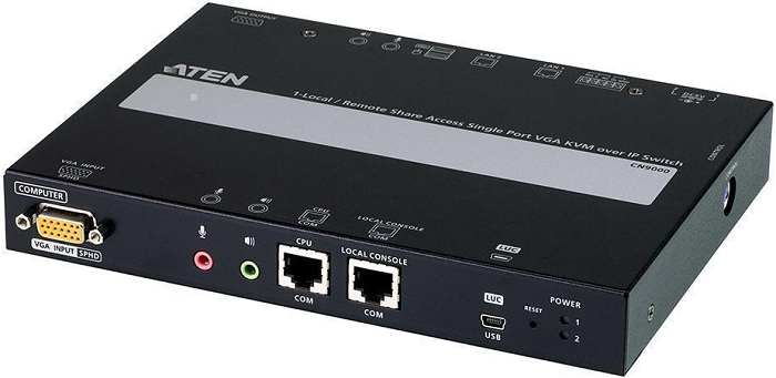 

Переключатель KVM Aten CN9000-AT-G 1-портовый VGA с доступом по IP и поддержкой 1-локального/удаленного сеанса совместной работы, CN9000-AT-G