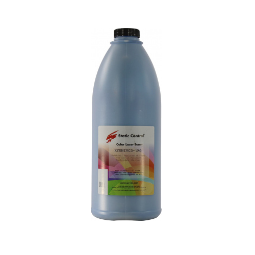 

Тонер Static Control KYUNIVC3-1KG голубой флакон 1000гр. для принтера Kyocera Cartridges, KYUNIVC3-1KG
