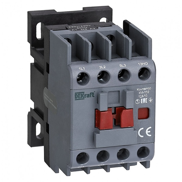 

Контактор DEKraft 22061DEK 6А 220В/230В АС3 АС4 1НО КМ-102, 22061DEK
