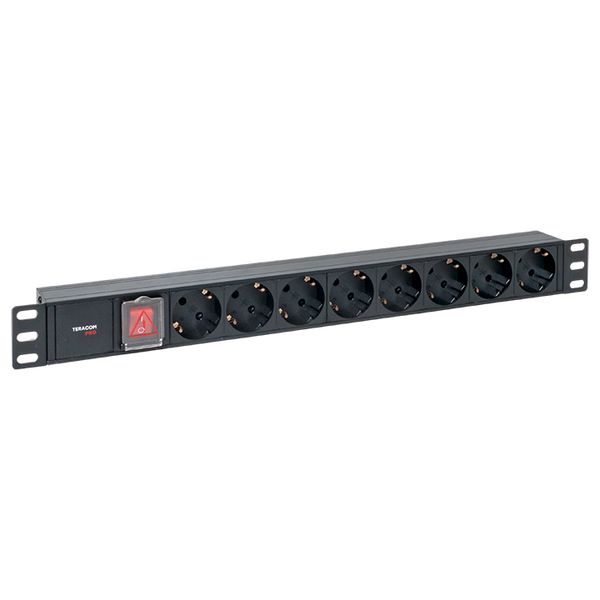 

Блок розеток 19", 8 розеток EKF TRP-HPD-LS-10A-8SH-C14 PDU TERACOM PRO 1U 10А/250В Schuko с выключат. без шнура питания вх. разъем C14 корпус алюминий, TRP-HPD-LS-10A-8SH-C14