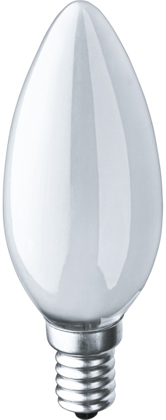 

Лампа накаливания Navigator NI-B-40-230-E14-FR (уп/10шт), 40Вт, 230В, E14, 35х100мм, свеча, матовая (94308), NI-B-40-230-E14-FR