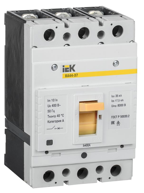 

Автоматический выключатель в литом корпусе IEK SVA4410-3-0400-35 ВА44-37 3Р 400А 35кА, SVA4410-3-0400-35