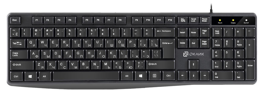 

Клавиатура Oklick 145M черный USB Multimedia (1659983), 145M