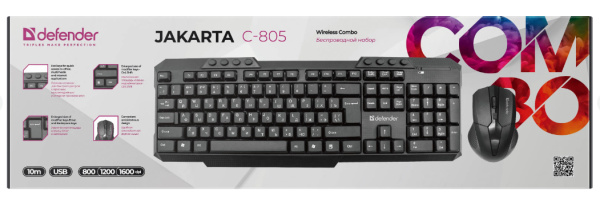 фото Клавиатура и мышь Wireless Defender Jakarta C-805 в Уфе