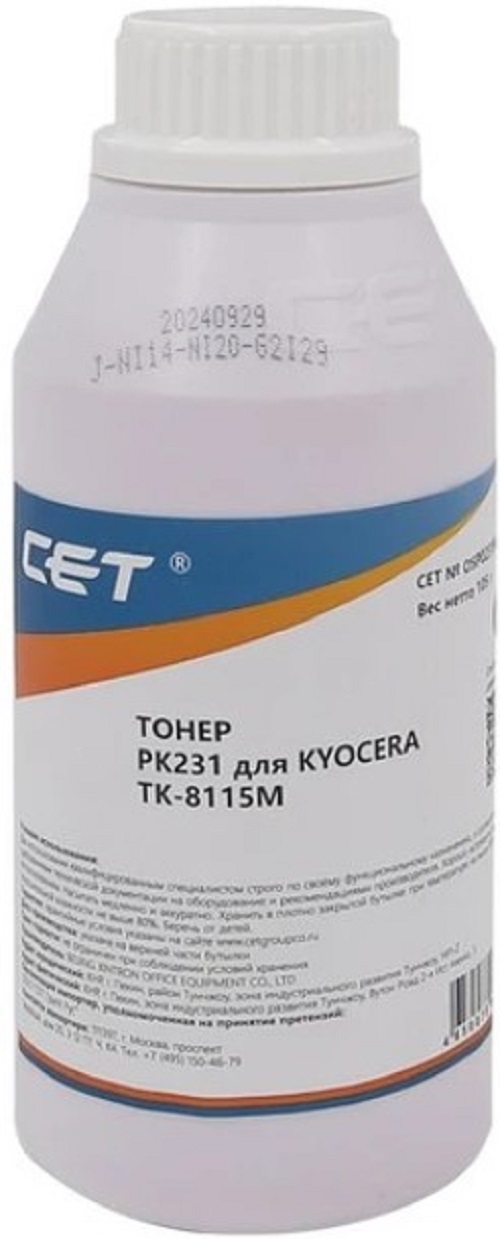 

Тонер CET OSP0231M-105 для KYOCERA ECOSYS M8124cidn/8130cidn Magenta (PK231) 105г/бут, (унив.) (TK-8115M) Japan, OSP0231M-105