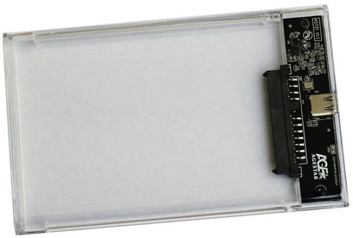 

Внешний корпус AgeStar 3UB2P6C для HDD/SSD SATA III 6Gb/s 2.5", USB Type-C, пластик, прозрачный, 3UB2P6C