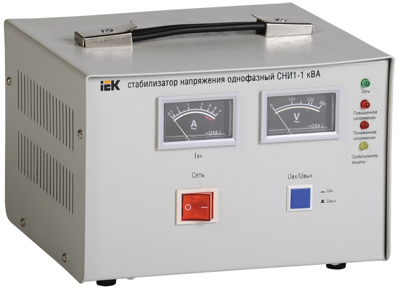 

Стабилизатор напряжения IEK IVS10-1-01000 СНИ1-1 кВА однофазный, IVS10-1-01000
