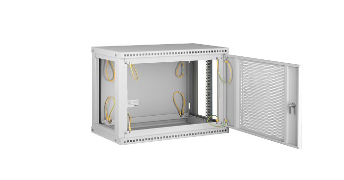 

Шкаф настенный 19", 6U TLK TWI-066045-R-P-GY перфорированная дверь, Ш600хВ303хГ450мм, 1 пара монтажных направляющих, серый, TWI-066045-R-P-GY