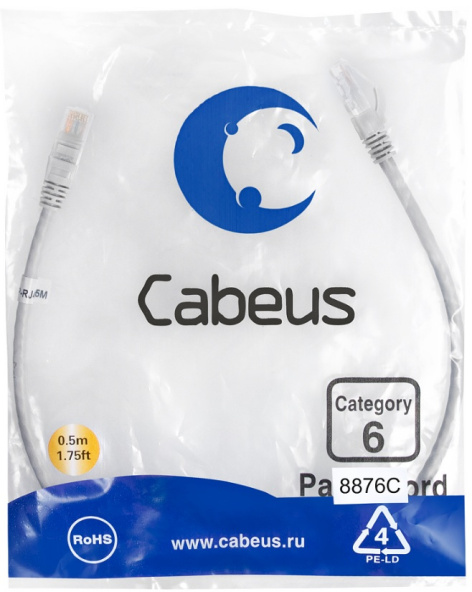 фото Кабель патч-корд U/UTP 6 кат. 0.5м Cabeus PC-UTP-RJ45-Cat.6-0.5m-LSZH в Воронеже