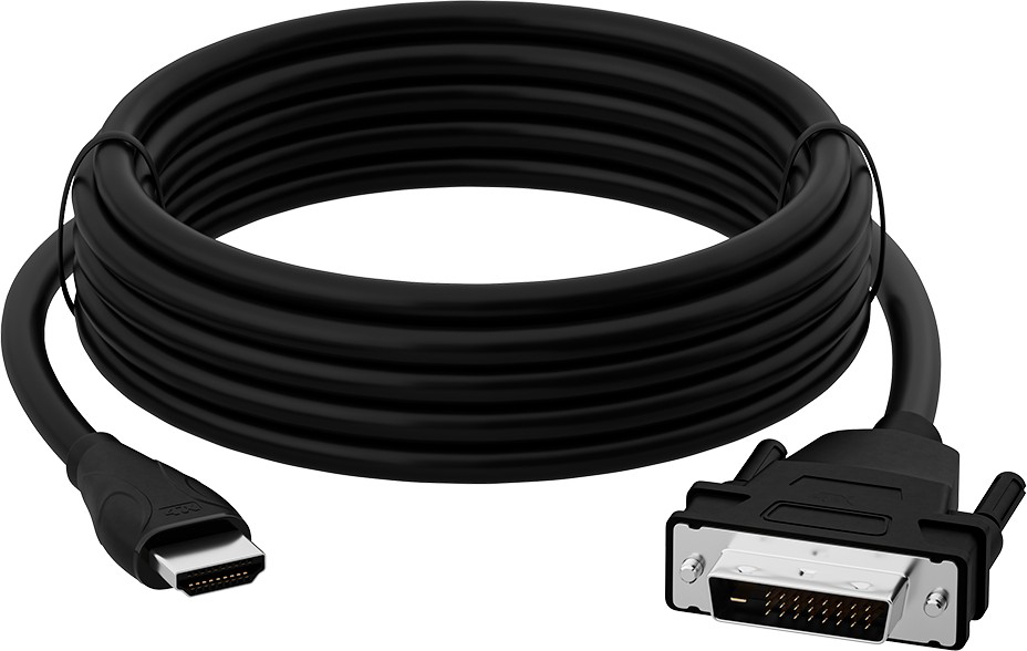 

Кабель интерфейсный HDMI-DVI 4PH 4PH-R90116 5.0m 19M/25M, черный, двойной экран, 4PH-R90116