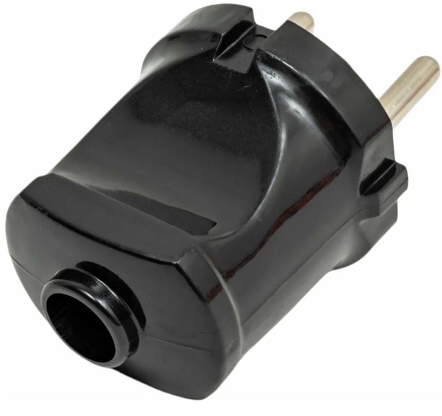 

Вилка SmartBuy SBE-10-P04-b прямая без заземления черная 10А 250В (1/60), SBE-10-P04-b