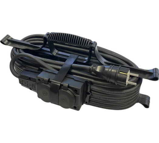Изображение товара Удлинитель iTOK i-CONNECT-COLOR-SUR-KG-215-2-54-20-BLACK, IP54, 20 м, 2 розетки
