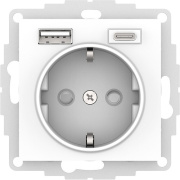 фото Розетка с заземлением с 2 USB Systeme Electric ATN001332