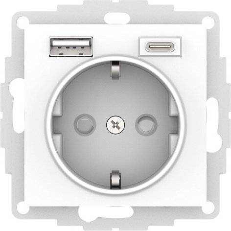фото Розетка с заземлением с 2 USB  Systeme Electric ATN001332 в Уфе