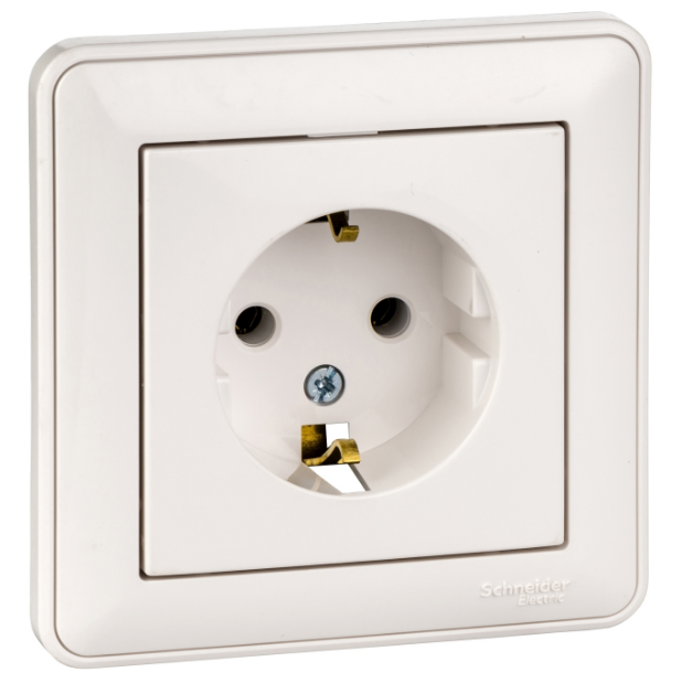 

Розетка Schneider Electric RS16-154-18 с/з без шторок, 16А, (в сборе) бел, RS16-154-18