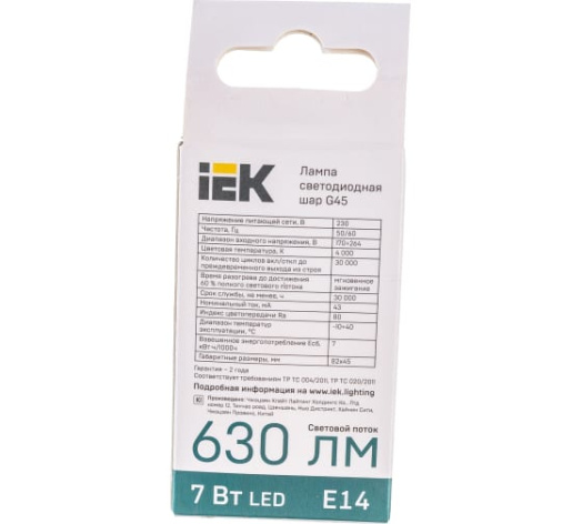 фото Лампа светодиодная IEK LLE-G45-7-230-40-E14 в Казани