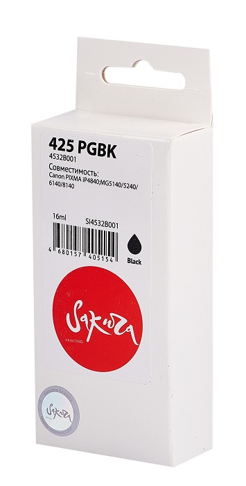 

Картридж струйный Sakura 4532B001 (425 PGBK) для Canon PIXMA iP4840;MG5140/5240/6140/8140, пигментный тип чернил, черный, 360 к., 4532B001 (425 PGBK)