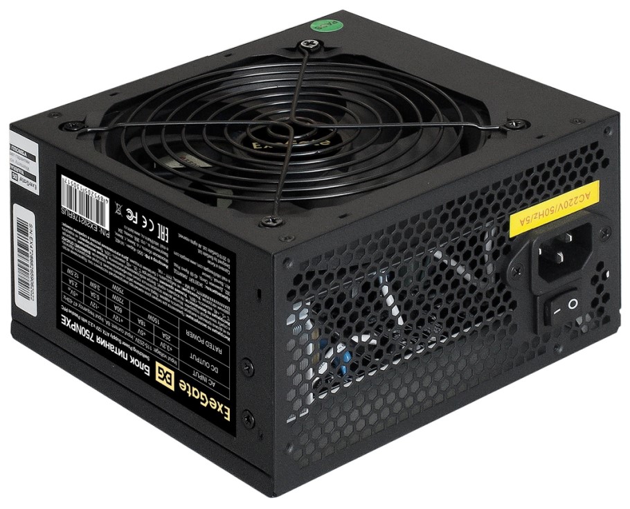 

Блок питания ATX Exegate EX292176RUS-S 750W, 120mm fan, кабель 220V с защитой от выдергивания, EX292176RUS-S