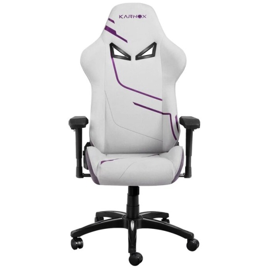 

Кресло KARNOX HERO Genie Edition KX800109-GE бело-фиолетовое, ткань, поясничная поддержка, нейлоновая крестовина, до 95кг, механизм качания, HERO Genie Edition