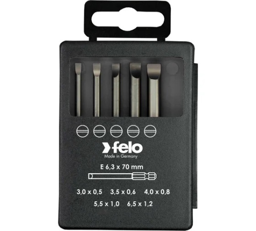 Изображение товара Набор бит Felo SL Industrial 70 мм 5 шт в кейсе для шуруповерта