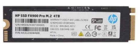

Накопитель SSD M.2 2280 HP FX900 Pro 4A3U2AA#ABB 4TB, 7400/6300MB/s, 1.15M/1.35M IOPS, 3D NAND, 2400TBW, MTBF 1M, FX900 Pro