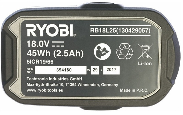 фото Аккумулятор  Ryobi RB18L25