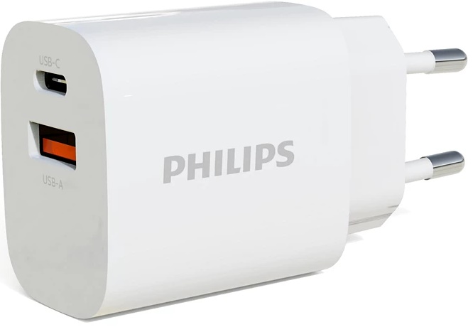 

Зарядное устройство сетевое Philips DLP4327CW/70 PD25W+QC3.0 белое, DLP4327CW/70