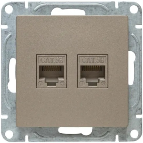 фото Розетка компьютерная двойная EKF UP1-SOC-2RJ45-5