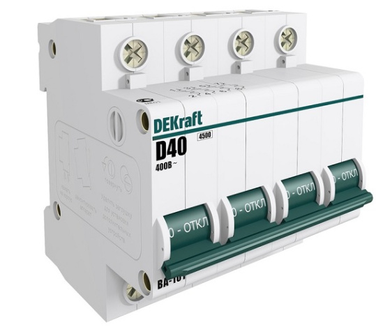 Изображение товара Автоматический выключатель DEKraft 11096DEK 63А IP20 4 полюса