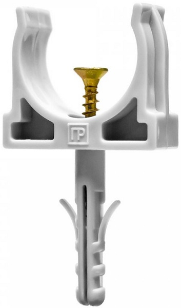 Изображение товара Клипса Промрукав PR13.0217 для крепления труб ПВХ и гофрированных 25 мм