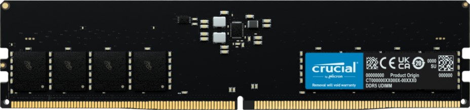 

Модуль памяти DDR5 64GB Crucial CT64G56C46U5 PC5-44800 5600MHz CL46 1.1V RTL, CT64G56C46U5