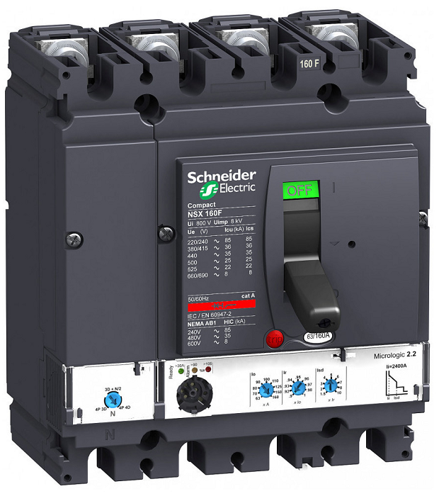 

Автоматический выключатель Schneider Electric LV430780 Micrologic 2.2 160A 4P 4T, LV430780