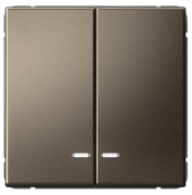 фото Выключатель двухклавишный с подсветкой Systeme Electric GAL000653S