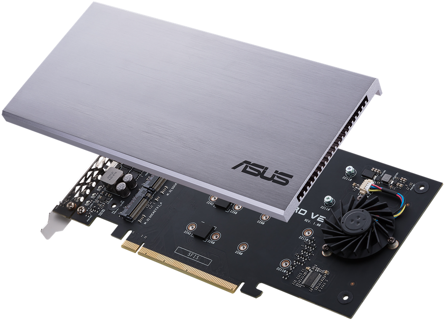 

Адаптер ASUS HYPER M.2 X16 CARD V2 для создания массивов RAID 1/0, до 4 SSD NVMe M.2 (2242, 2260, 2280, 22110), PCIe 3.0 x16, HYPER M.2 X16 CARD V2