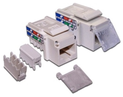 Изображение товара Вставка Lanmaster LAN-OK45U5E/90N-WH с разъемом RJ-45