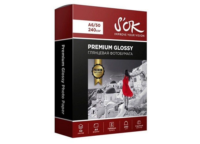 

Фотобумага Sakura'OK SA6240010GP Premium глянцевая, формат А6, плотность 240г/м2, 10 листов, SA6240010GP