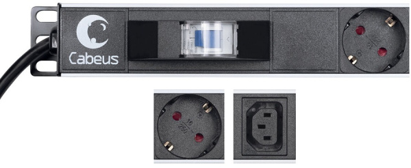 фото Блок розеток 19", 10 розеток Cabeus PDU-16-10S-10C13-B в Санкт-Петербургe