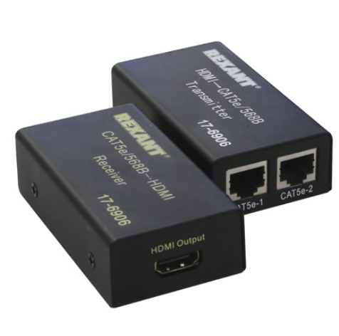 

Удлинитель Rexant 17-6906 HDMI на 2 кабеля кат. 5е/6 (передатчик+приемник), 17-6906
