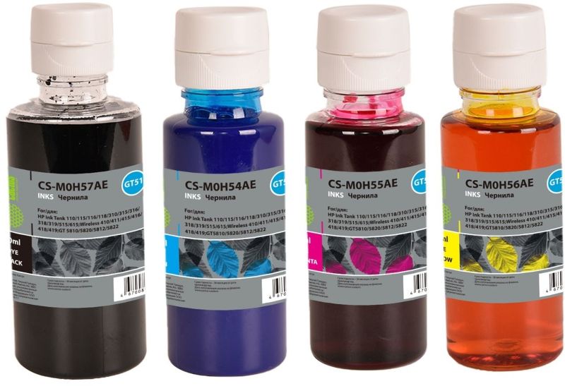 

Чернила Cactus CS-GT51/GT52SET голубой/пурпурный/желтый/черный набор для HP Ink Tank 110/115/116/118/310/315/316/318/319/515/615;Wireless 410/411/415/, CS-GT51/GT52SET