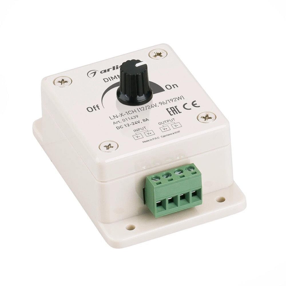 

Диммер Arlight LN-X-1CH 011439 12/24V, 96/192W, IP20, пластик, LN-X-1CH