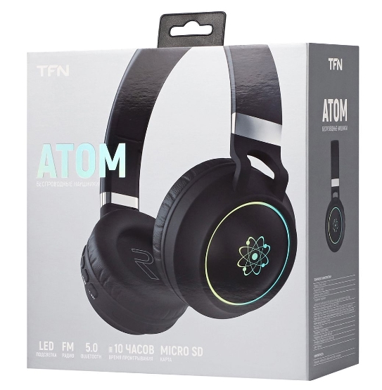 

Наушники беспроводные TFN TFN-HS-BT400BK накладные Atom, черный, TFN-HS-BT400BK