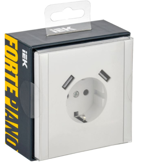 фото Розетка с заземлением с 2 USB  IEK FP-R14-16-U21-D31-K01 в Волгограде