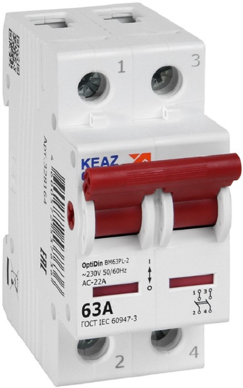

Рубильник КЭАЗ 328164 OptiDin BM63PL-263-УХЛ3, 328164