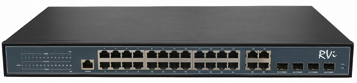 

Коммутатор RVi RVi-1NSM24G-4C L2; 28 портов; 24хPoE; PoE: 10Base-T/100Base-TX/1000Base-T; 4хRJ-45 10Base-T/100Base-TX/1000Base-T; 4хSFP, RVi-1NSM24G-4C